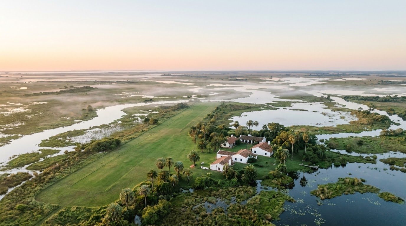 Lagoons and wetlands at dawn