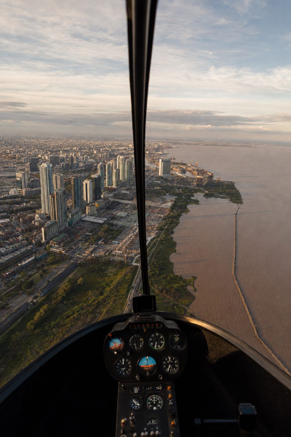 The Buenos Aires waterfront and Ecological Reserve from a helicopter